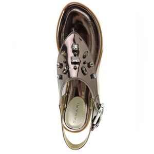 Tahari Metallic Taupe Sandals with Embellishments Size 9